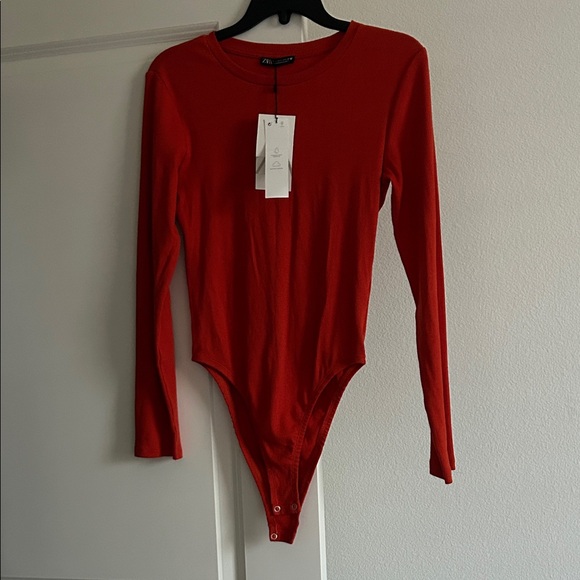 Red Long Sleeve Bodysuit - Picture 1 of 6
